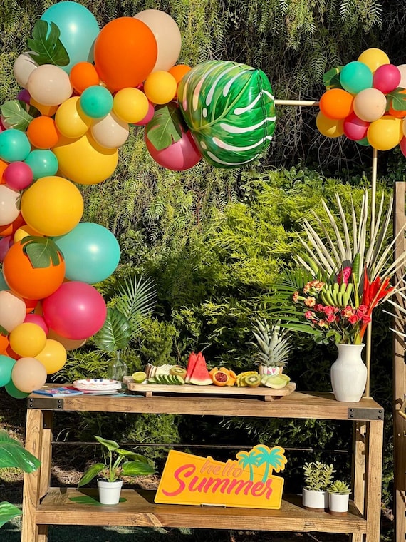 Ballon motifs tropicaux : déco anniversaire tropical ou fête thème