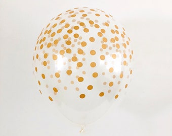 Gold Polka Dot Latex Balloon Gold Confetti Look 11 inch Balloons Gold Balloons Gold Wedding Baby Shower Bridal Shower Bachelorette Party