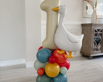 Silly Goose Balloon Tower Kit: Boho Rainbow Birthday Party Decor