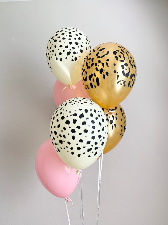 Pink Cheetah Leopard Balloons Animal Print Balloons Wild One - Etsy