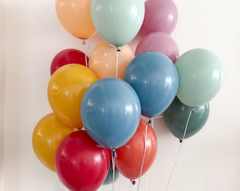 Boho Rainbow Balloon Set: Burnt Orange, Blush, Sage, Mint - Party Decor
