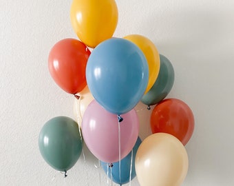 Boho Rainbow Latex Balloons Burnt Orange Mustard Blush Sage Slate Canyon Rose Balloons Boho Party Rainbow Party Modern Rainbow Party Animal