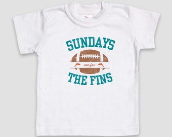 Sundays are for the Fins Toddler Shirt Miami Football Sweatshirt for Kids Game Day Shirt Miami Sports Kids Shirt Miami Fins Sports