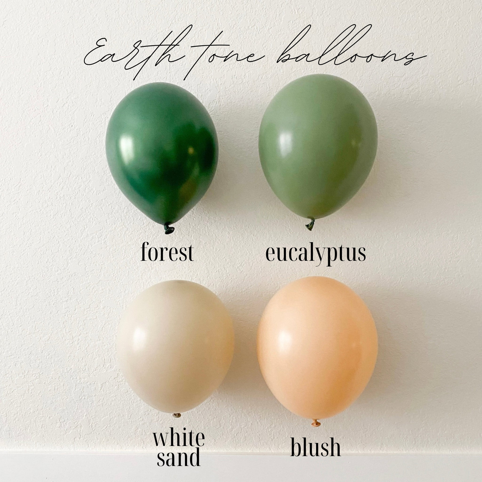 Earth Tone Balloons Boho Balloons Safari Balloons Baby Shower Bridal Shower Birthday Neutral Balloons Forest White Sand Blush Eucalyptus