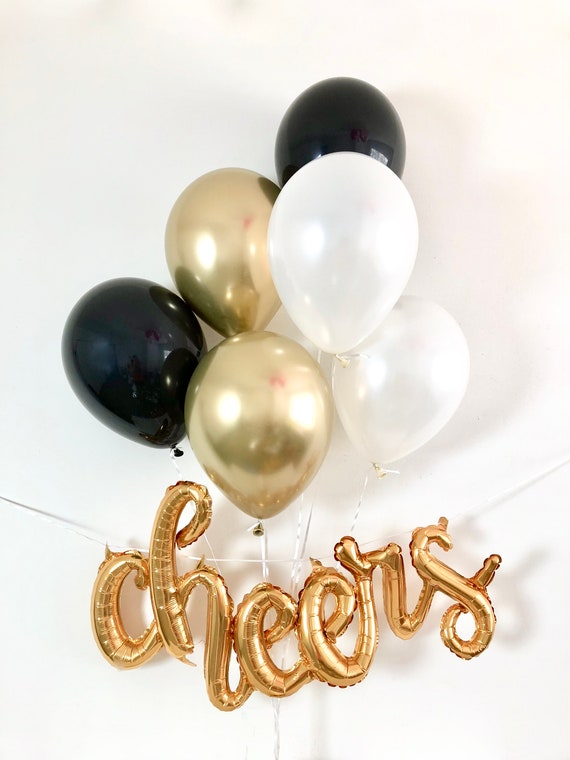 cheers gold balloons
