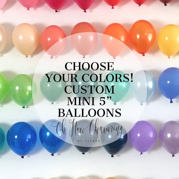 Latex Balloons 5" Balloons Mini Balloons Custom Color Balloons Choose Your Color Balloons Party Decor Bridal Shower Baby Shower Bachelorette