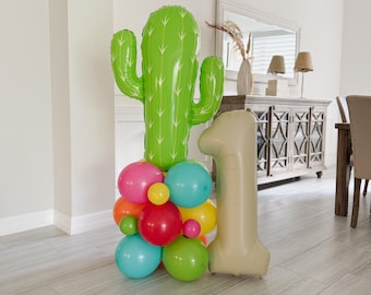 Fiesta Balloon Tower, Cactus, Choose Number, Colorful Party Decorations