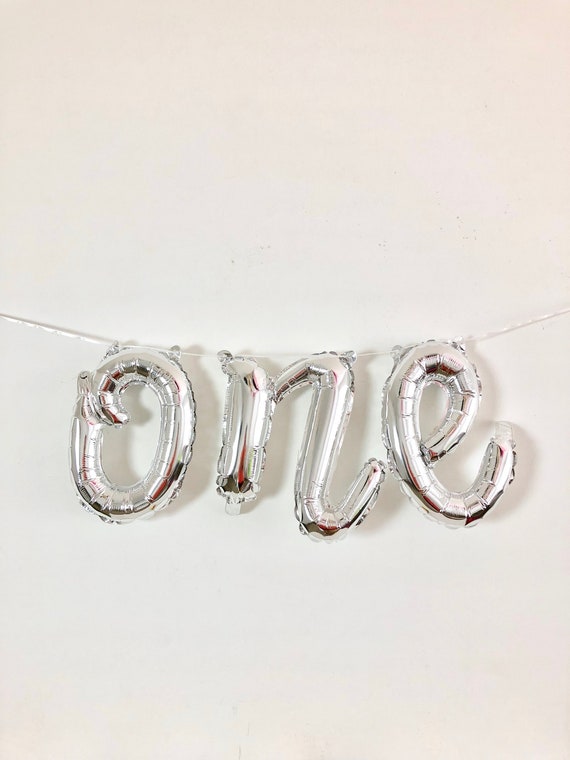 silver one balloon
