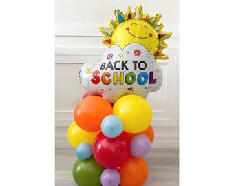 Back to School Balloon Tower Kit Back to School Balloon Column Back to School Balloons First Day of School Decor School Balloons First Day