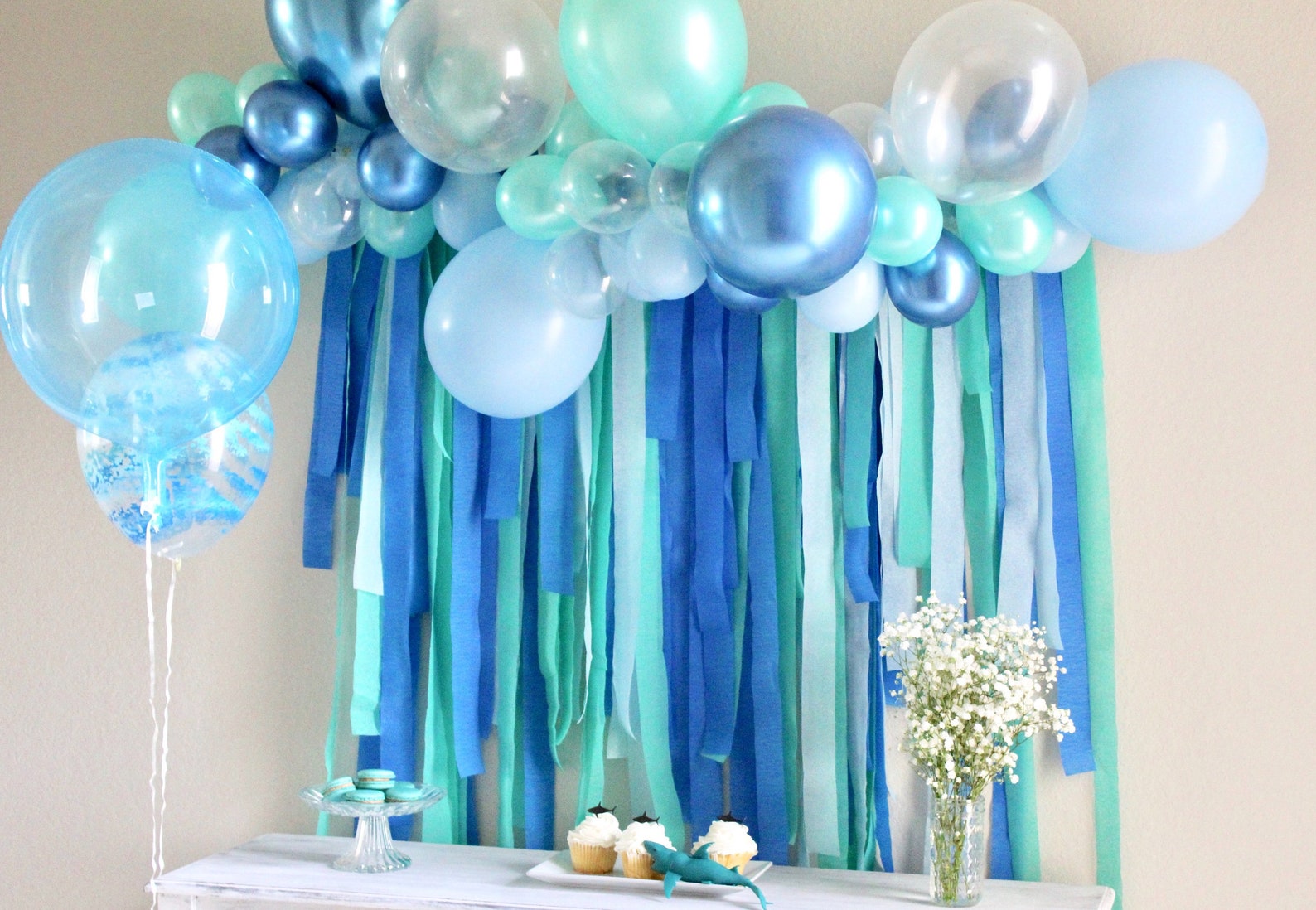 Balloon Garland DIY Balloon Garland Shark Party Baby Shark Etsy