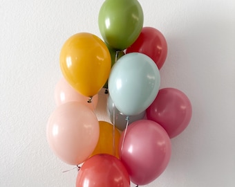 Boho Rainbow Balloon Pack: Mustard, Cameo, Rosewood, Empower Mint, Fiona & Burnt Orange - 12pc
