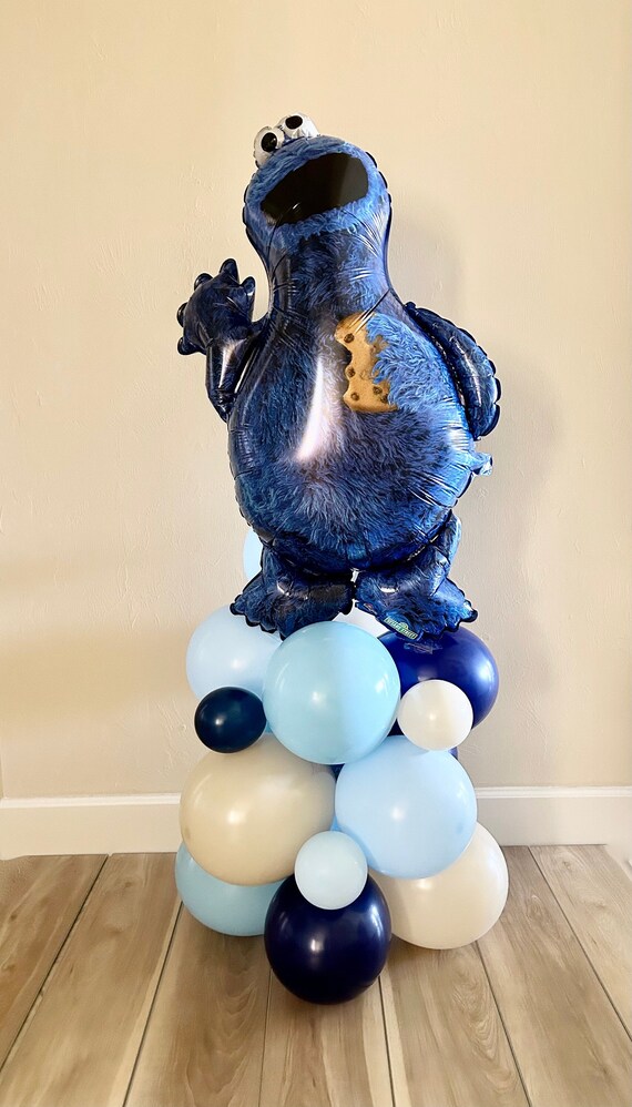 Cookie monster how to balloon garland for 1st Birthday party boy 