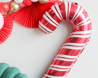 Candy Cane Balloon Candy Cane Party Ugly Sweater Party Christmas Party Holiday Party Peppermint Decor Christmas Balloon Cookie Exchange