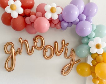 Groovy Balloon Garland Kit Daisy Balloon Garland Groovy One Two Groovy Party Retro Party Boho Daisy Party 60s Party Daisy Balloons Groovy