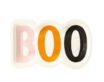 Boo Plates 8 Count | Halloween Party Decor Halloween Plates Pink Hallowe Party Kids Halloween Little Boo Baby Shower Boho Halloween Party