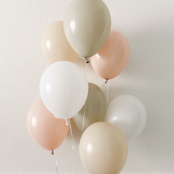 Cameo White Sand White Stone Latex Balloons Neutral Boho Balloons Bridal Shower Baby Shower Boho Party Balloons Modern Balloons Neutral