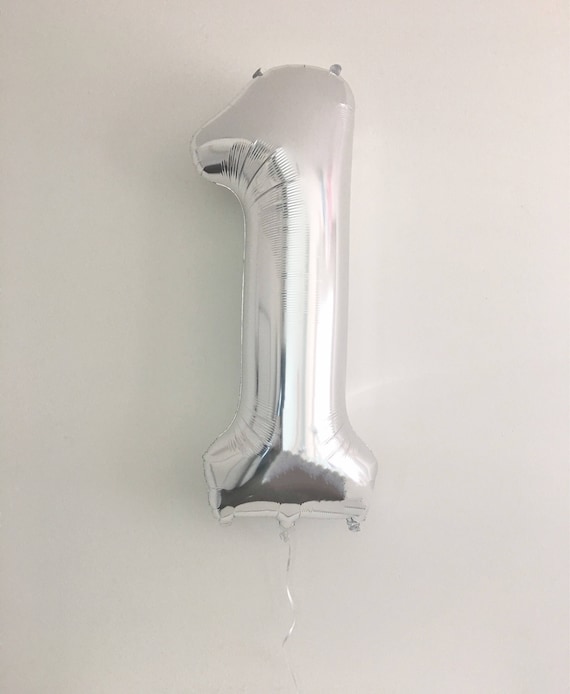 silver one balloon