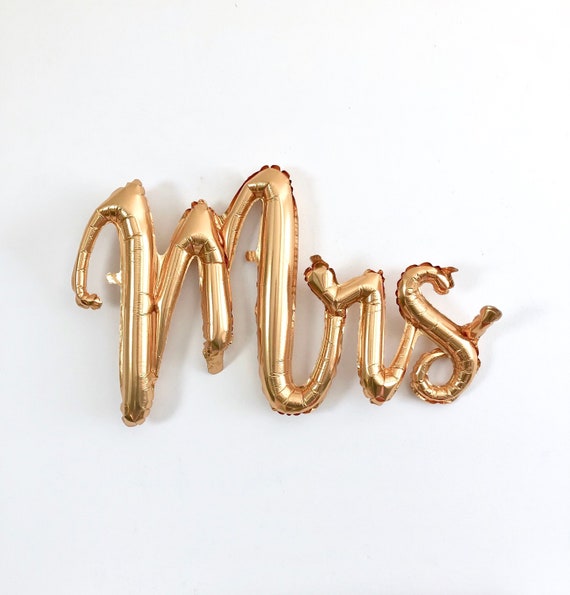 Rose Gold Mr /& Mrs Heart Script Airfill Foil Balloon Decoration Wedding Party