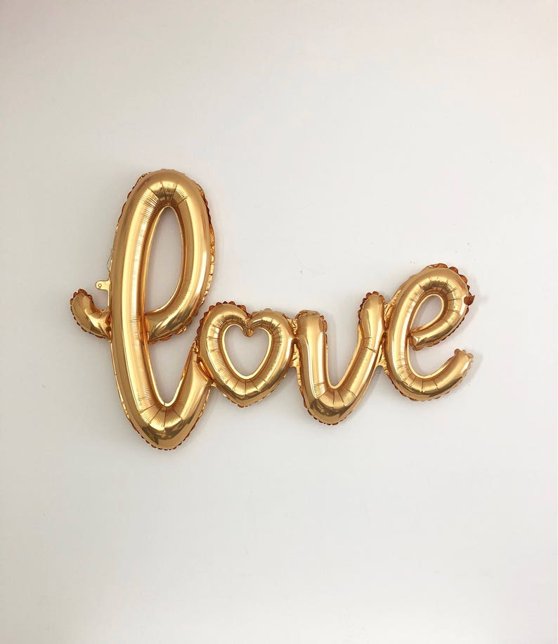 Love Balloon Gold Love Balloon Gold Balloons Gold Love Balloon Bridal Shower Wedding Decor Gold Wedding Gold Bridal Shower Gold Balloons