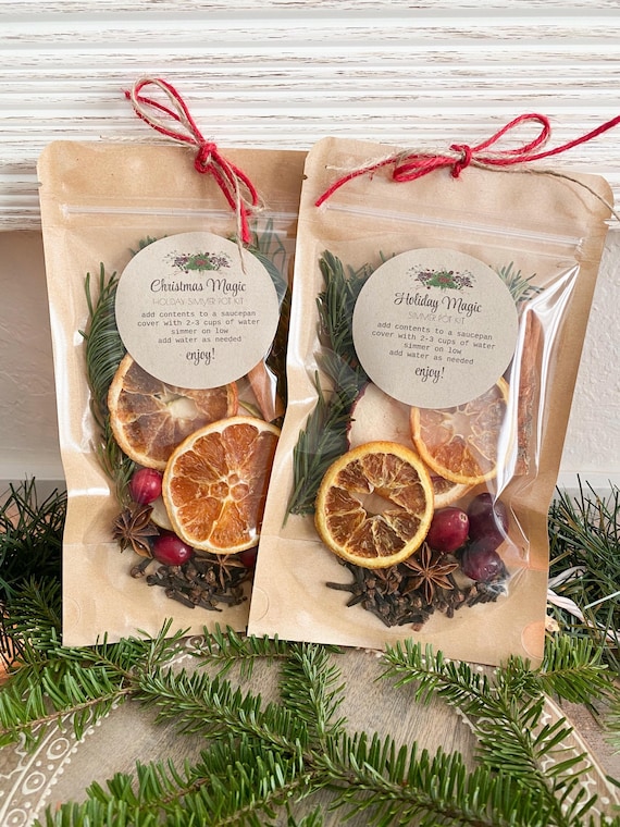 Christmas Magic Simmer Pot Kit: Holiday Stovetop Potpourri with Dried Orange