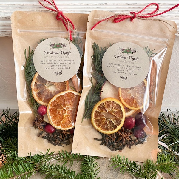 Kit de olla mágica navideña: popurrí navideño con naranja deshidratada para cocinar en la estufa.