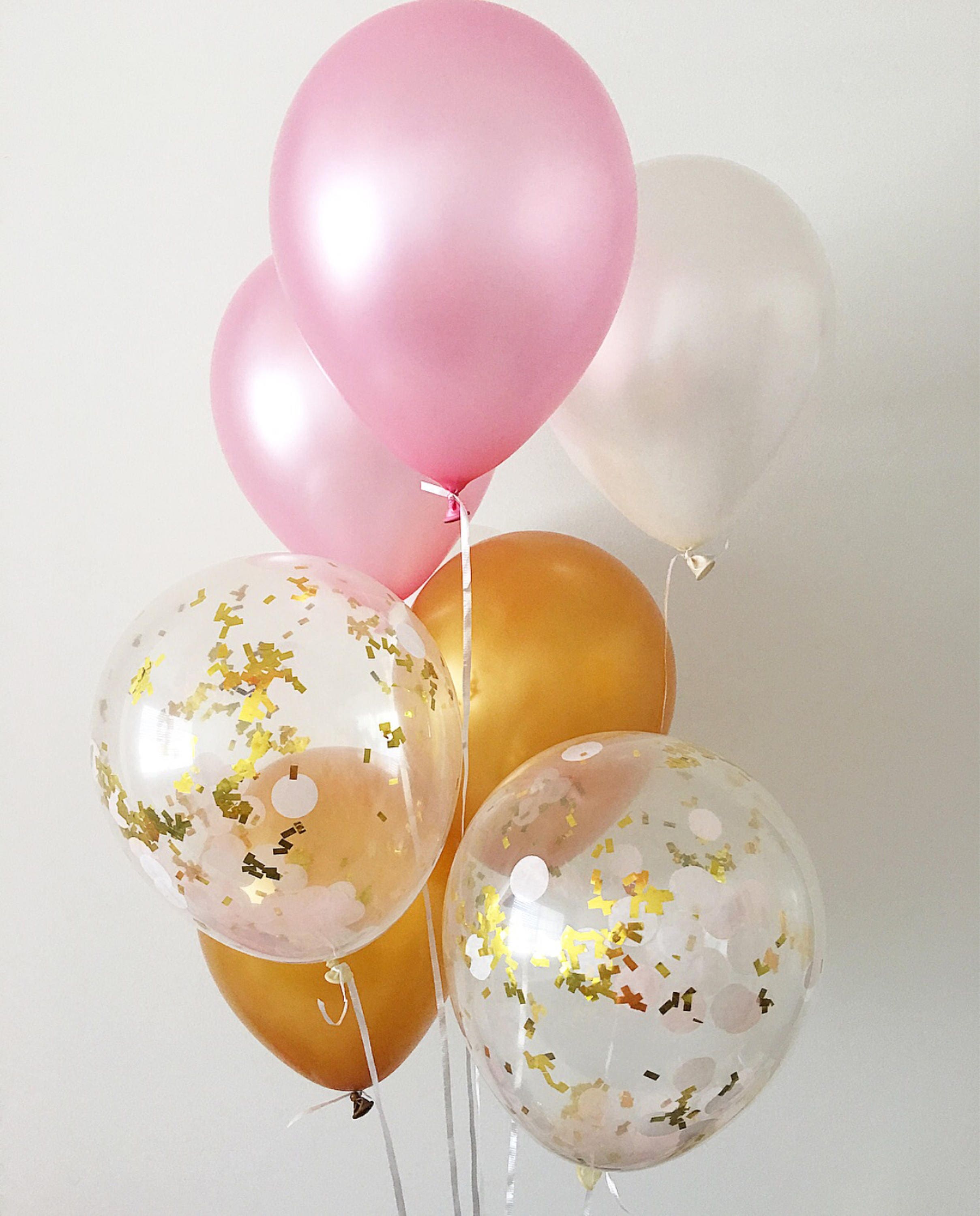  Pink  White  Gold Latex Balloons  Pink  and Gold Party 