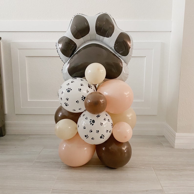 Dog Birthday Balloons - 6pcs Puppy Party Decorations With Paw Print & Bone Balloons
