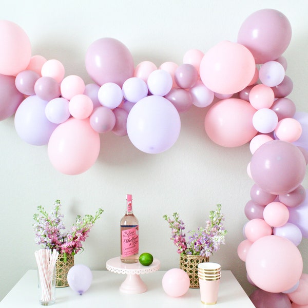 Pink Lavender Canyon Rose Balloon Garland Kit Bachelorette Party Bridal Shower Lavender Party Pink and Lavender Party Baby Shower Pink