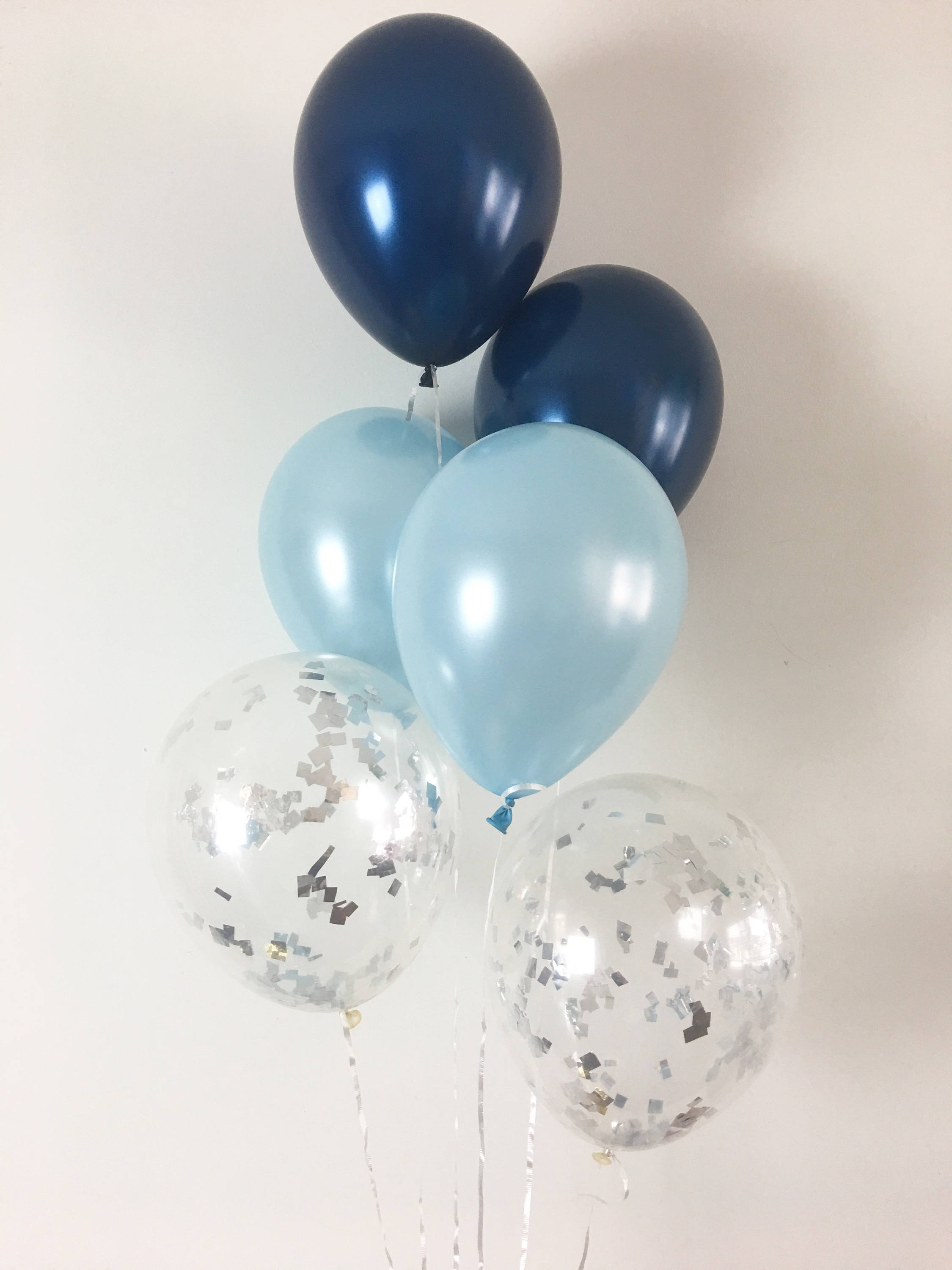 Navy Light Blue And Silver Confetti Latex Balloons Navy And Silver Party Navy Bridal Shower Balloons Baby Shower Navy Light Blue Silver