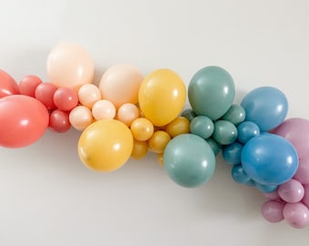 Boho Rainbow Balloon Garland Kit Burnt Orange Mustard Blush Sage Slate Canyon Rose Balloons Boho Party Rainbow Party Modern Rainbow Party