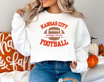 Sundays are for Football Sweatshirt Kansas City Football Sweatshirt Retro Kansas City Crewneck Game Day Tshirt Football Sweatshirt Missouri