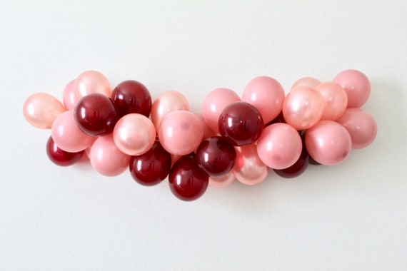 Mini Balloon Garland DIY Balloon Garland Kit Rose gold Burgundy Rose wood Balloons Bridal Shower Bachelorette Birthday 5 Inch Mini Balloons Il_570xn