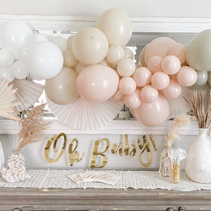 Neutral Boho Balloon Garland Kit White Sand Cameo Stone White Balloons Bridal Shower Wedding Baby Shower DIY Balloon Garland Boho Neutral