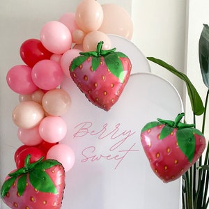Strawberry Balloon Garland Kit Berry Sweet Baby Shower Berry First Birthday Berry First Balloons Berry First Party Decor Berry Sweet One