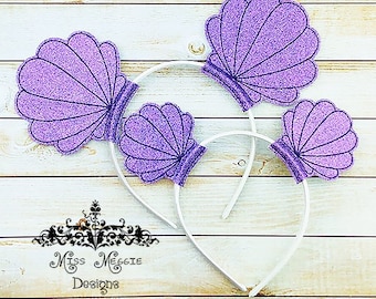 Sea Shell Headband ears ITH Embroidery design file 2 sizes
