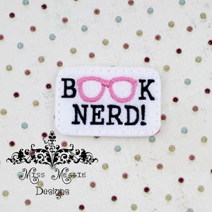 Book Nerd Geeky Digital ITH Feltie Embroidery Design File