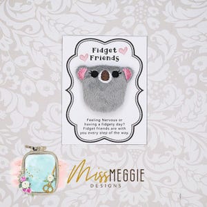 Fidget Friend, Worry pet, Pocket, Positive Koala ITH Embroidery Digital design file