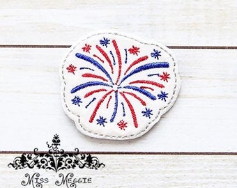 Fireworks 4th of July feltie ITH Embroidery design file