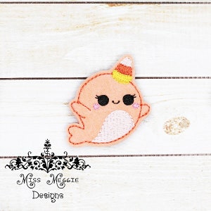 Candy Corn Narwhal Whale feltie ITH Embroidery design file