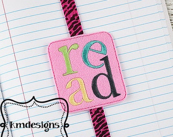 READ Book Band Bookmark ITH Embroidery design file