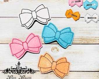 Clip Clippie cover bow 2 ITH Embroidery design file
