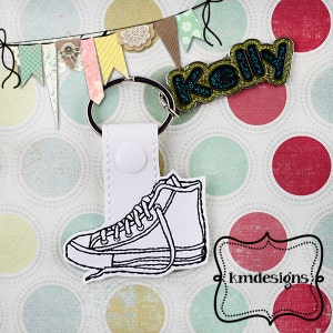 Vintage Sneaker Snaptab ITH Embroidery Digital Design File  single file is 4x4 hoop
