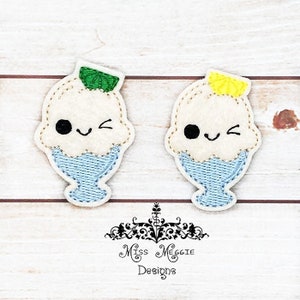Cute Ice Cream Sundae Lemon Lime feltie ITH Embroidery dossier de conception