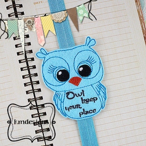 Owl keep your place OWL bookmark headband planner ITH Embroidery Design Digital file