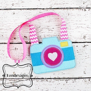 Child&#39;s Play Felt Camera ITH Embroidery Design file with tutorial  5x7 hoop
