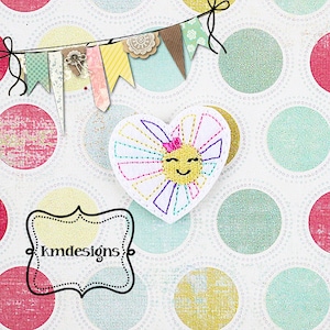 Pretty Sun  Digital ITH Feltie Embroidery Design File