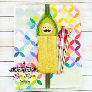 Kalender 2 Stift Halter Avocado Schnurrbart ITH Stickerei Design-Datei