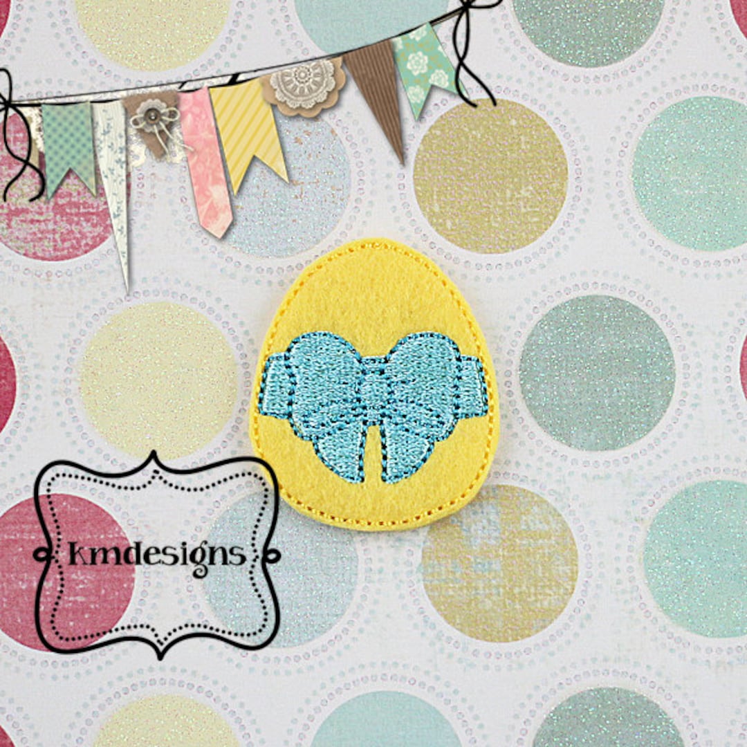 Easter Egg With Bow Design Digital ITH Embroidery Design File - Etsy