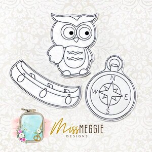 Flat Coloring dolls Owl Forest set ITH digital Embroidery designs 5×7 hoop