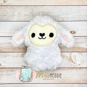 Wobble huggable Easter Lamb Sheep stuffie ITH Embroidery Digital design file, 3 sizes